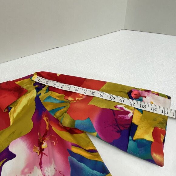 Simonton Says Splashed Floral Print Jacket Small Collard U neckline button up - Picture 8 of 10